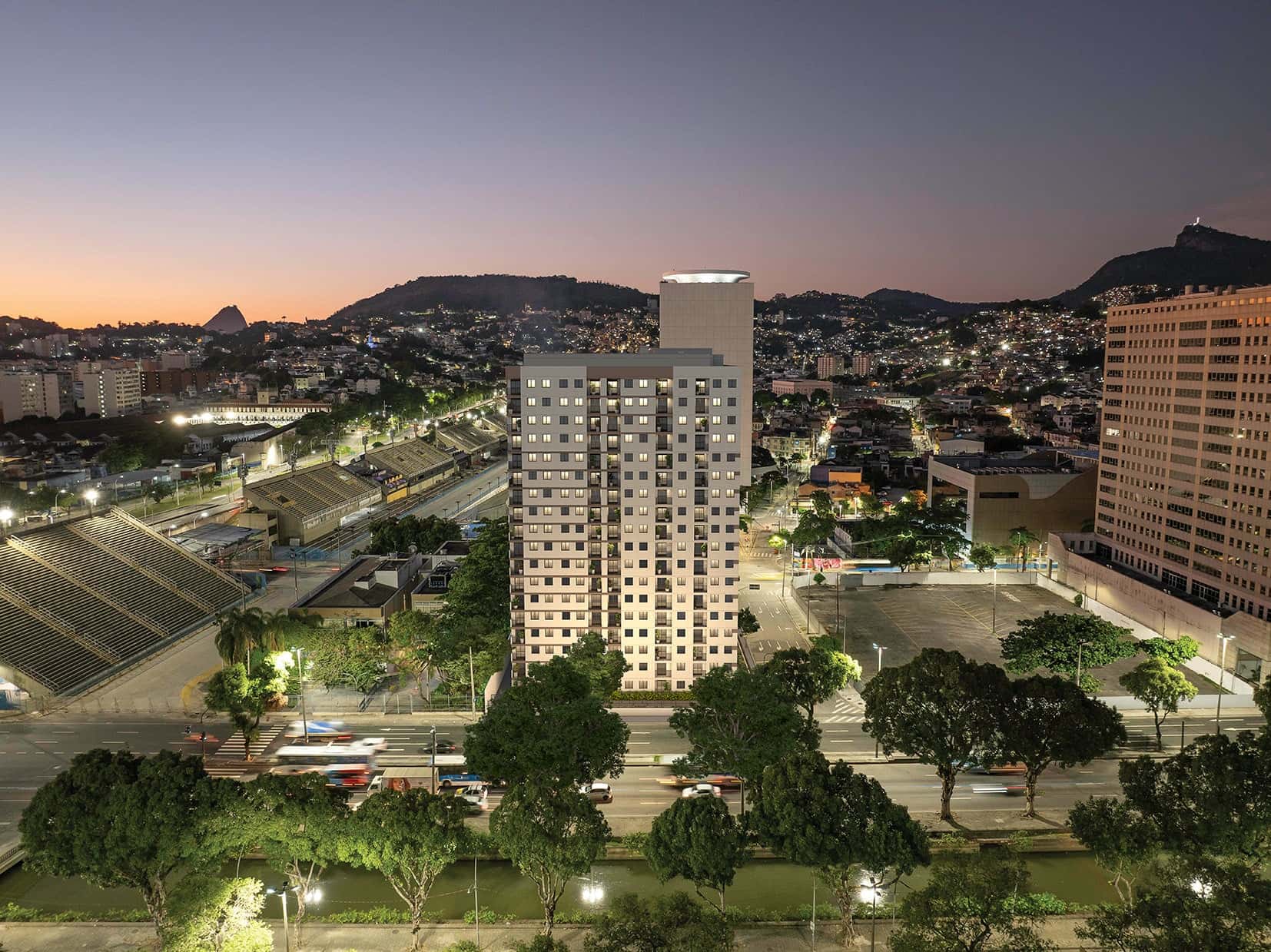 Fachada do empreendimento Saudosa Praça Onze